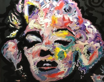 Art Painting of Marilyn Monroe Art by Matt Pecson Pop Art Painting on Canvas Wall Art Canvas Painting Urban Art MADE TO ORDER
