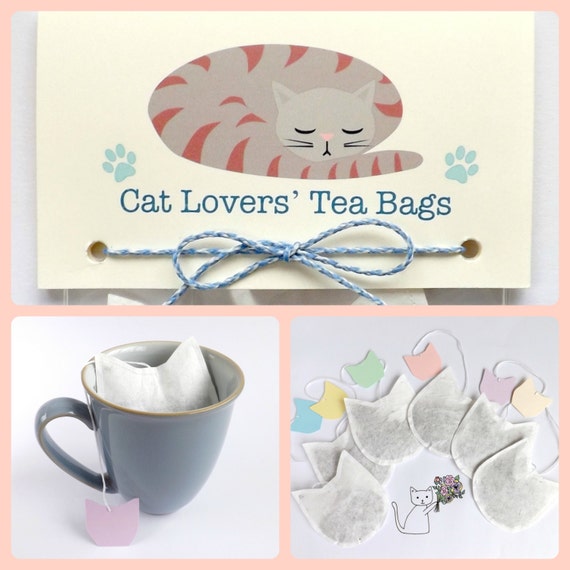 Cat Shaped Tea Bags, Cat Lovers, Unusual Cat Lovers Gift, Novelty Gifts ...