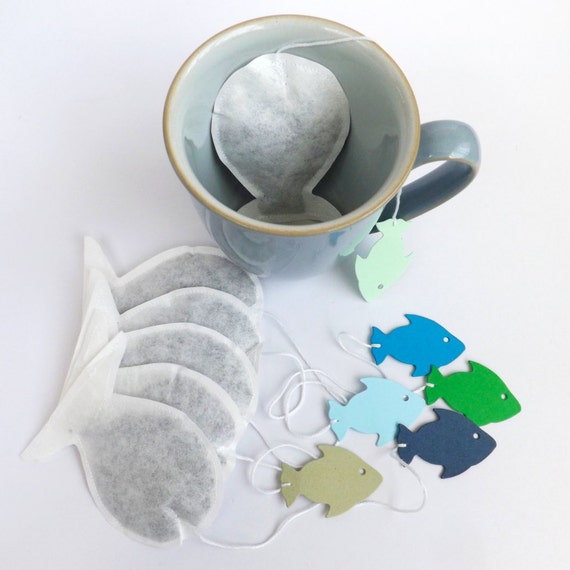 Fish Shaped Tea Bags 6 Novelty Tea Bags Fishing by ContoursAlbion