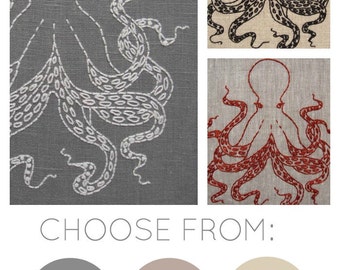 Octopus embroidery kit, DIY embroidery, octopus pattern, modern hand embroidery pattern, I Heart Stitch Art, DIY needlecraft kit
