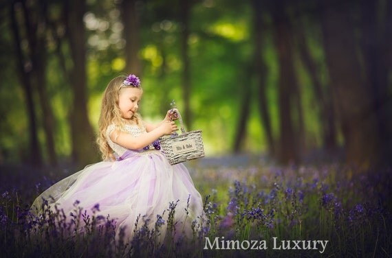 Ivory Lavender Flower girl dress, tutu dress bridesmaid dress, princess dress, crochet top tulle dress, knit top tutu dress lavender lilac