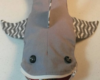 Personalized Shark Pencil Case Gray