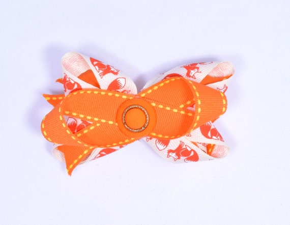 Orange Fox Hair Bow