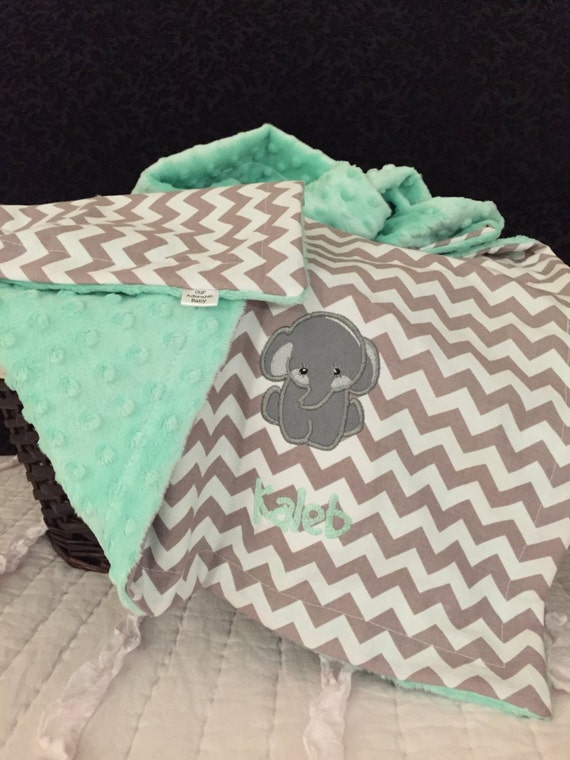 Items similar to Elephant Baby Blanket Personalized Elephant Baby
