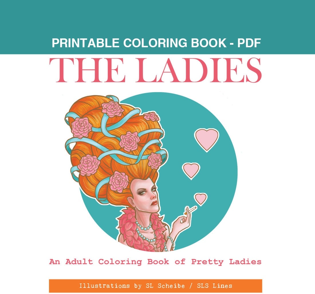 Download Adult Coloring book PDF Pretty ladies beautiful women by ...