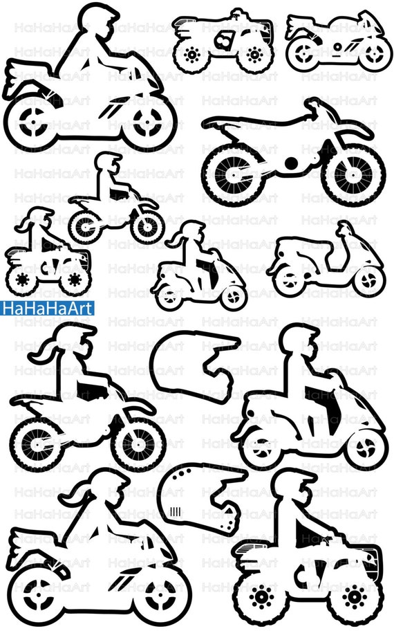 Download Motorcycles and ATV's Monogram Outline Cutting Files Svg