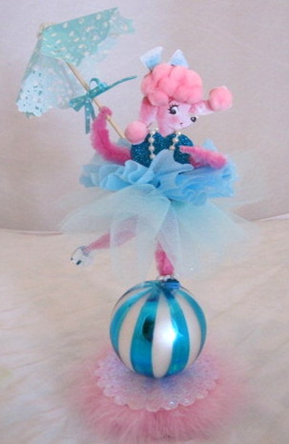 RESERVED For BrendaPink Poodle ballerina Vintage Circus