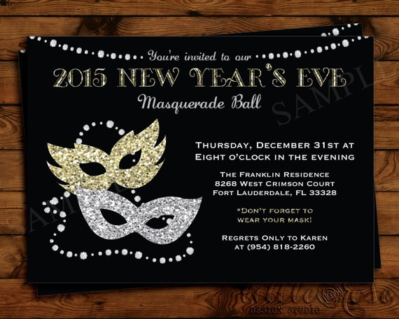 New Years Eve Masquerade Gala Invitations 1