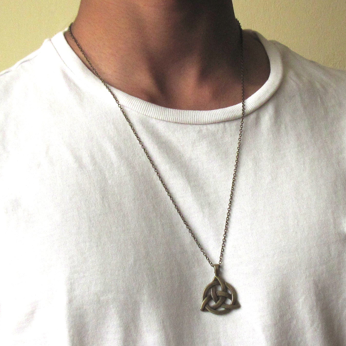 Celtic Knot Necklace Men's Bronze Necklace Mens by baronykajd