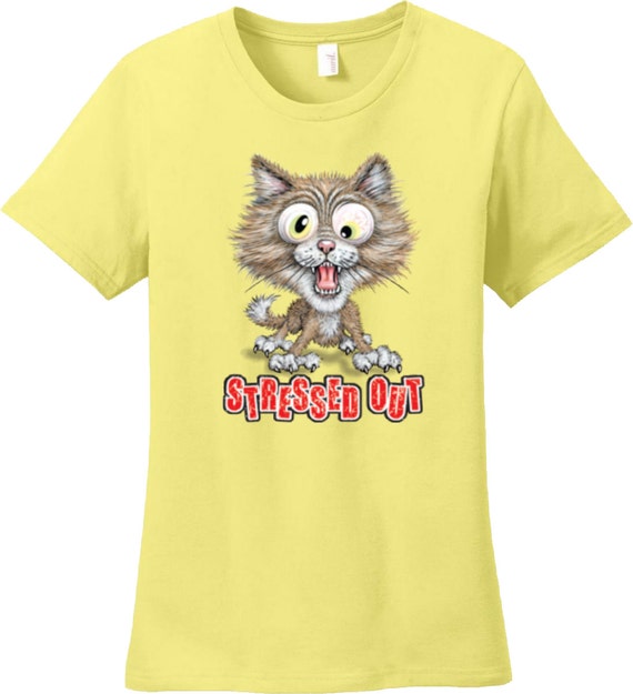 stressed out cat t shirt