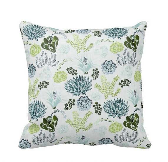 Succulent Zippered Throw Pillow Cover by Primal Vogue Sizes