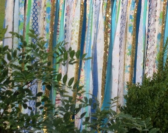 Boho Curtains Rustic Rag Fabric Ribbon Garland Backdrop