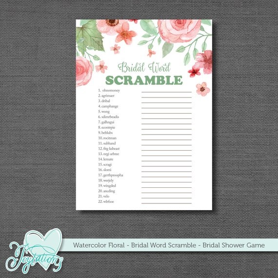 word scramble bridal shower game bridal word scramble