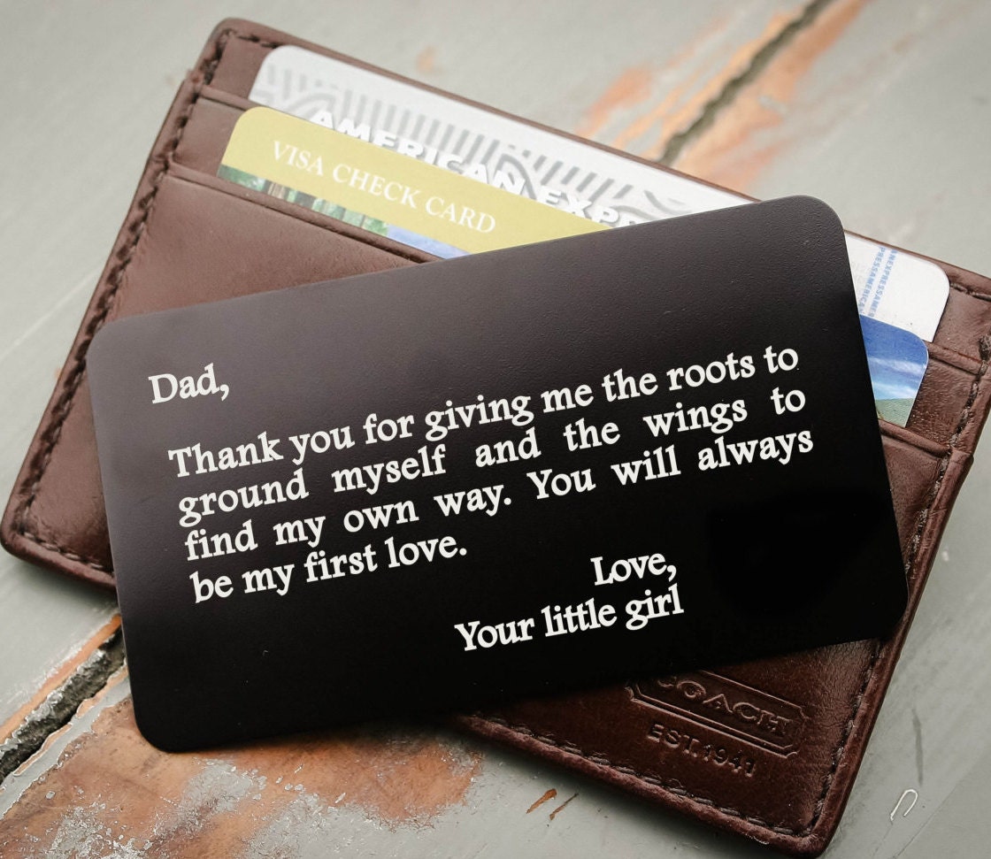 Engraved Wallet Card Personalized Wallet Card Custom Wallet