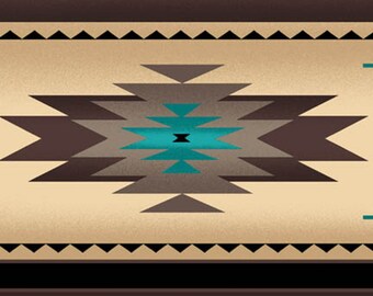 Sepia Indian Blanket Stripe Fabric Yardage. Tucson Elizabeth's Studio. Native American Fabric. Cotton Quilt Fabric. Tribal Quilting Fabric.