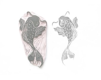 Large Koi Fish II Rubber Stamp | 021116
