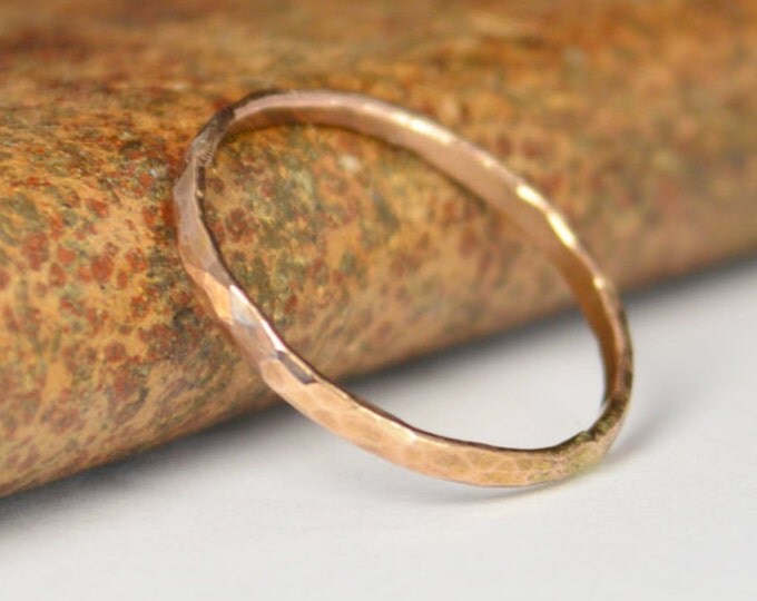 Classic Solid 14K Rose Gold Stacking Ring, Gold Band, Rose Gold Ring, Solid Gold Ring, 14k Rose Gold Ring, Real Gold Ring