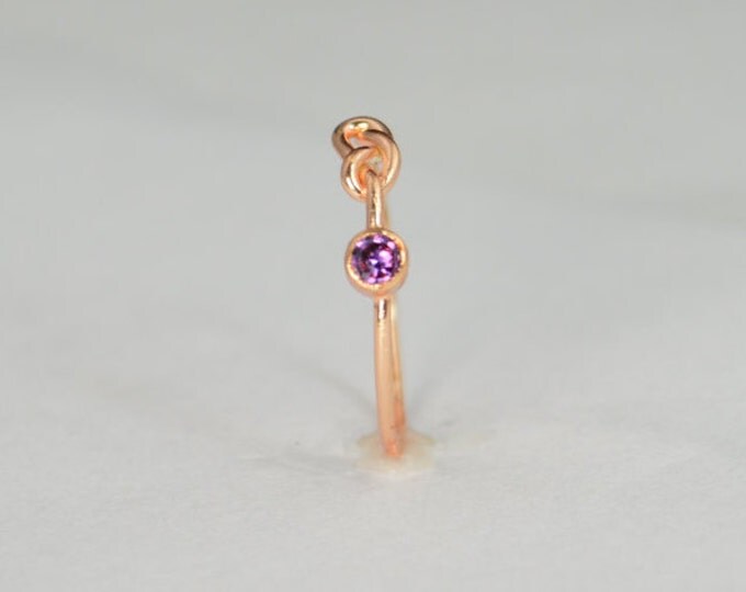 14k Rose Gold Amethyst Infinity Ring, 14k Rose Gold, Stackable Rings, Mothers Ring, February Birthstone, Rose Gold Infinity, Rose Gold Knot
