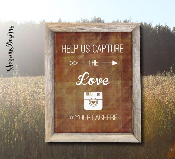 Rustic Wedding Hashtag Sign // Rustic Fall by ShayraysDesigns