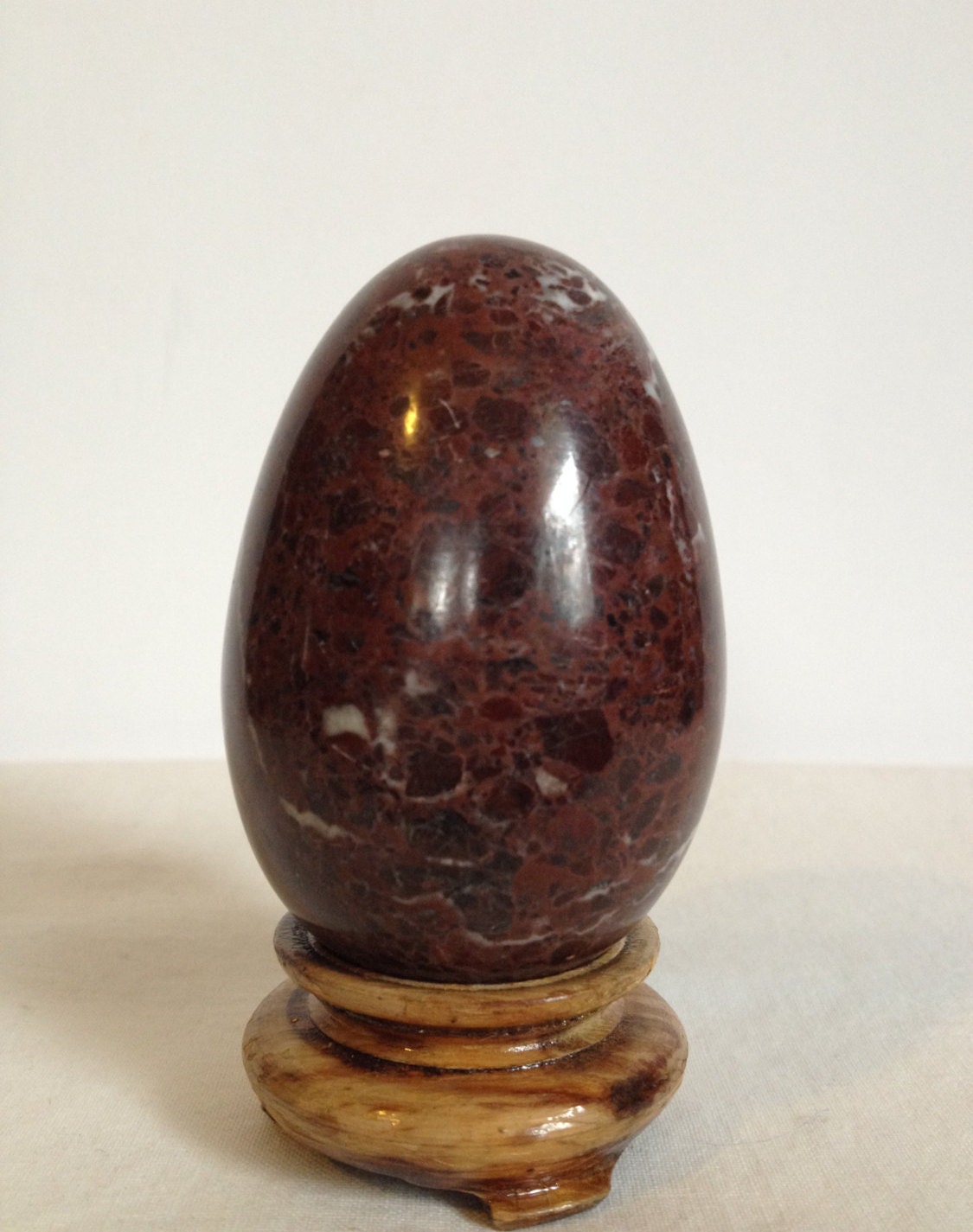 Marble Zimbabwe Egg with Stand Vintage