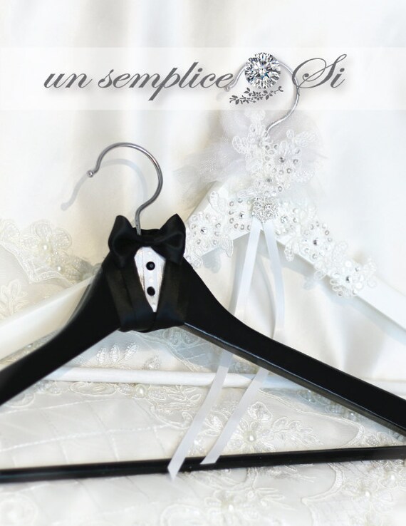 Bride and Groom Wedding Hanger, His and Hers