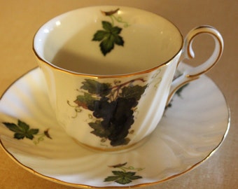 Vintage Porcelain Cup and Plate / Fine porcelain / glass cup and plate