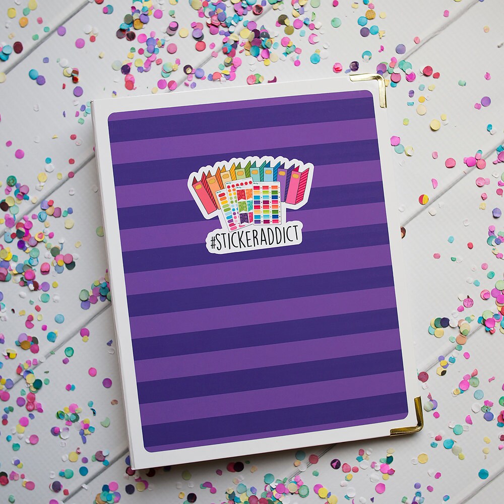 Binder Cover Sticker Set StickerAddict Purple TwoTone