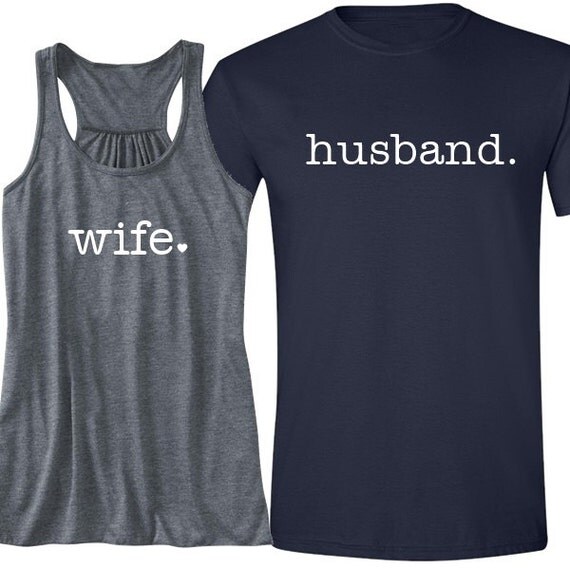 Items similar to Block wife (with Heart) and husband. Tank and TShirt