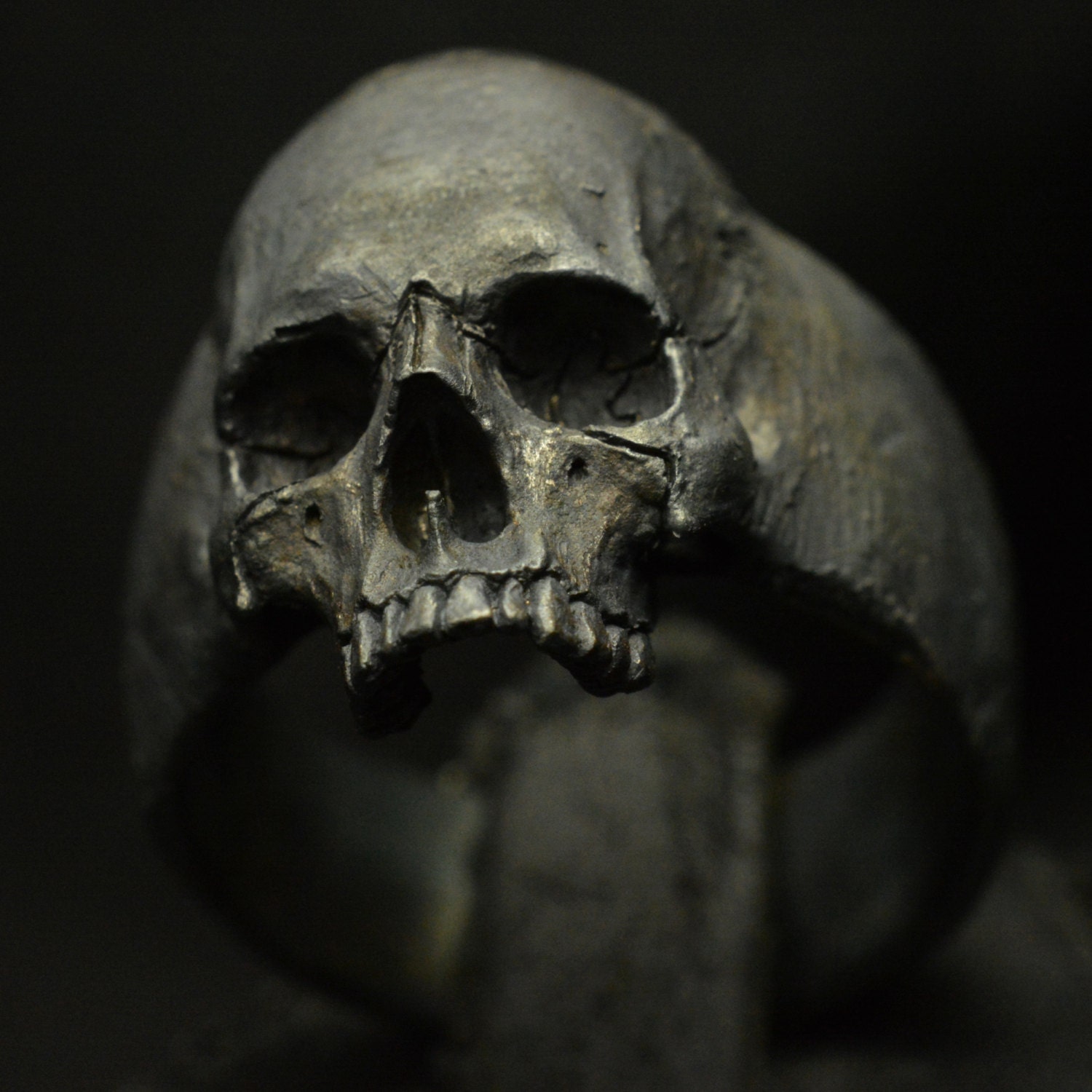 Into The Fire Jewelry Skull ring New Small half jaw silver