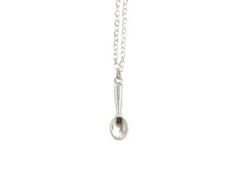 Spoon Necklace, Charm Necklace, Spoon Charm Jewelry, Spoon Pendant, Spoon Charm, Silver Spoon Charm, Tiny Spoon, Jewelry Gift, Spoon Theory
