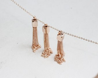 50mm Rose Gold Chain Tassels , Rose Gold Tassel Pendant, Tassel Pendant, TSL74