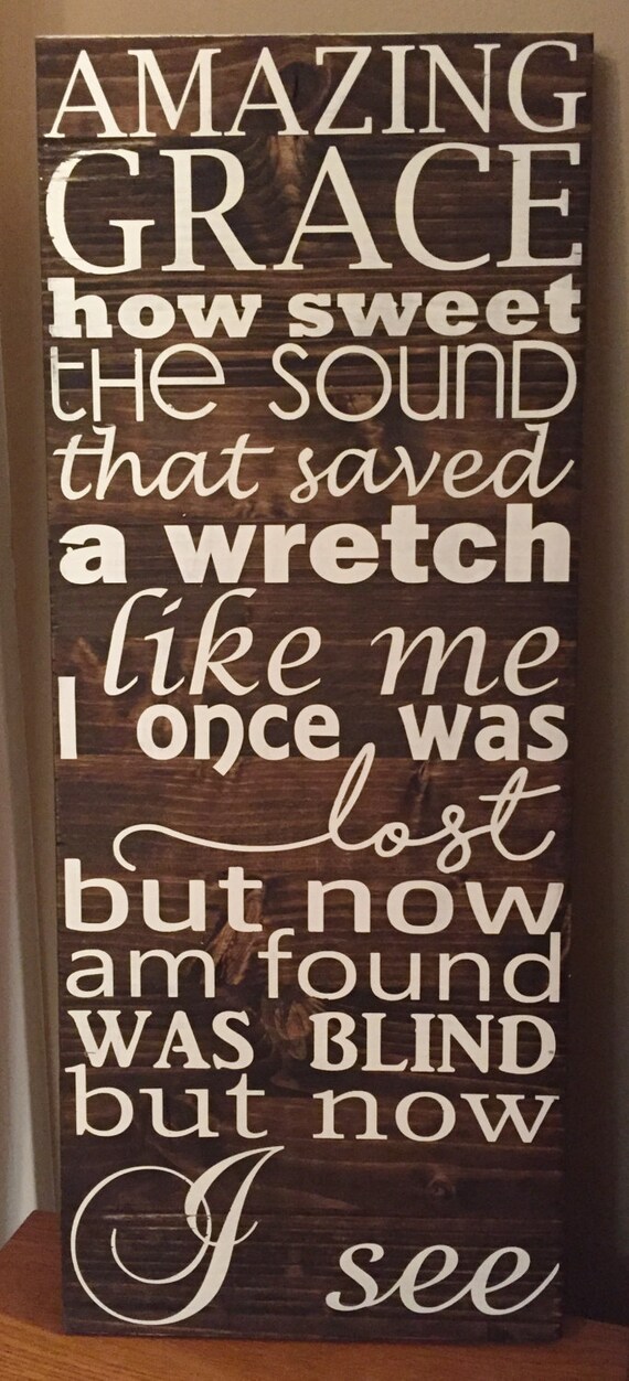 Amazing Grace Stained Wall Plaque by CrookedCrowns on Etsy