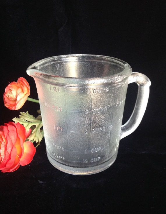 Vintage Glass Measuring Cup 4 Cups 1 Quart By Anniesoldstuff 7681