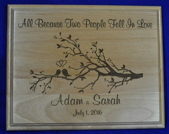 Wedding Gift ~ Gift For Couple ~ Personalized Wedding Gift ~ Engraved Sign ~ Family Tree ~ Gift For Bride and Groom ~ Made In USA ~ Love