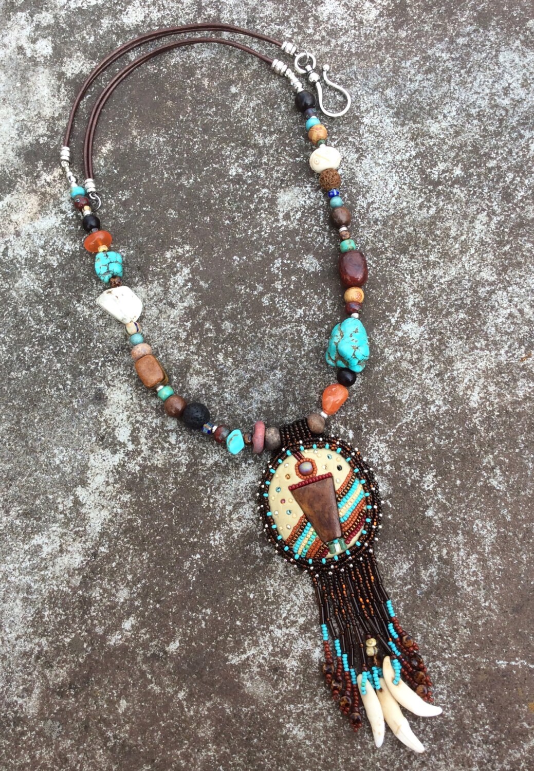 Native American Star People Mosaic Necklace Tribal Necklace