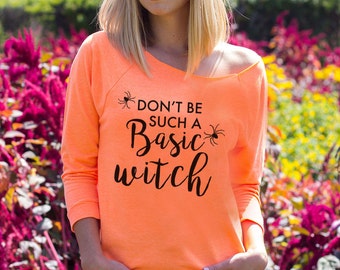 Halloween Shirts for women, Women's Halloween Sweatshirt, Halloween Off The Shoulder, Witch Halloween Slouchy, Cute Halloween costumes