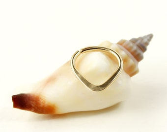 Septum ring, Triangle Septum, Smooth Hammered, Triangle Nose Ring, Rose or Yellow Gold Filled, Tribal septum ring, Septum jewelry, Piercing