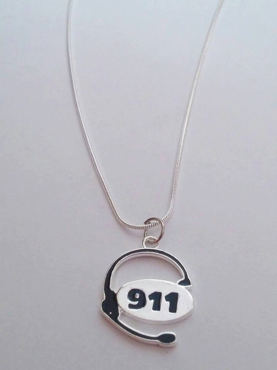 Dispatcher Charm Necklace 911 by TheButterflyWife on Etsy
