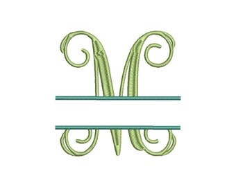 Split Vine Monogram Font Machine Embroidery Monogram BX Alphabet Designs 5 Size Embroidery Fonts - INSTANT DOWNLOAD