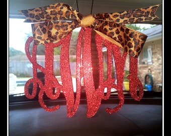 ON SALE!Glitter Rear View Mirror Monogram, Rear view mirror Monogram, Rearview mirror accessories, Rearview mirror monogram, mirror charm