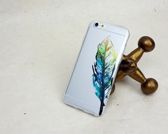 Samsung galaxy s6 case Watercolor Leaf iPhone 6 Plus Case, Nature, Clear Case, Flexible Phone Case, Plastic Phone Case, Boho Phone Case