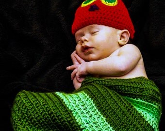 Newborn Caterpillar Swaddler Crochet Costume, Baby Cocoon, Bug Hat Set, Newborn Infant Baby Caterpillar Costume Set, Caterpillar Set