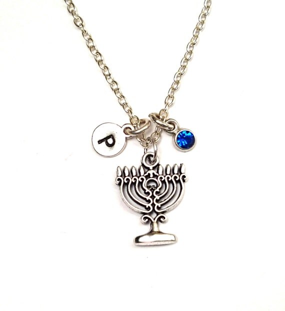 Menorah Necklace Menorah Jewelry Menorah by GustavsDachshundShop