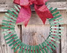 Popular items for clothespin wreath on Etsy