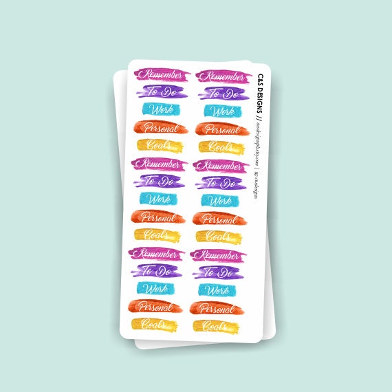Brush Label Planner Stickers Brush strokes Paint Brush