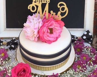 Bridal Shower Cake Topper, Future Mrs Cake Topper, Gold Bridal Shower Cake Topper, Gold Future Mrs, Gold Cake Topper, Bridal Shower Cake