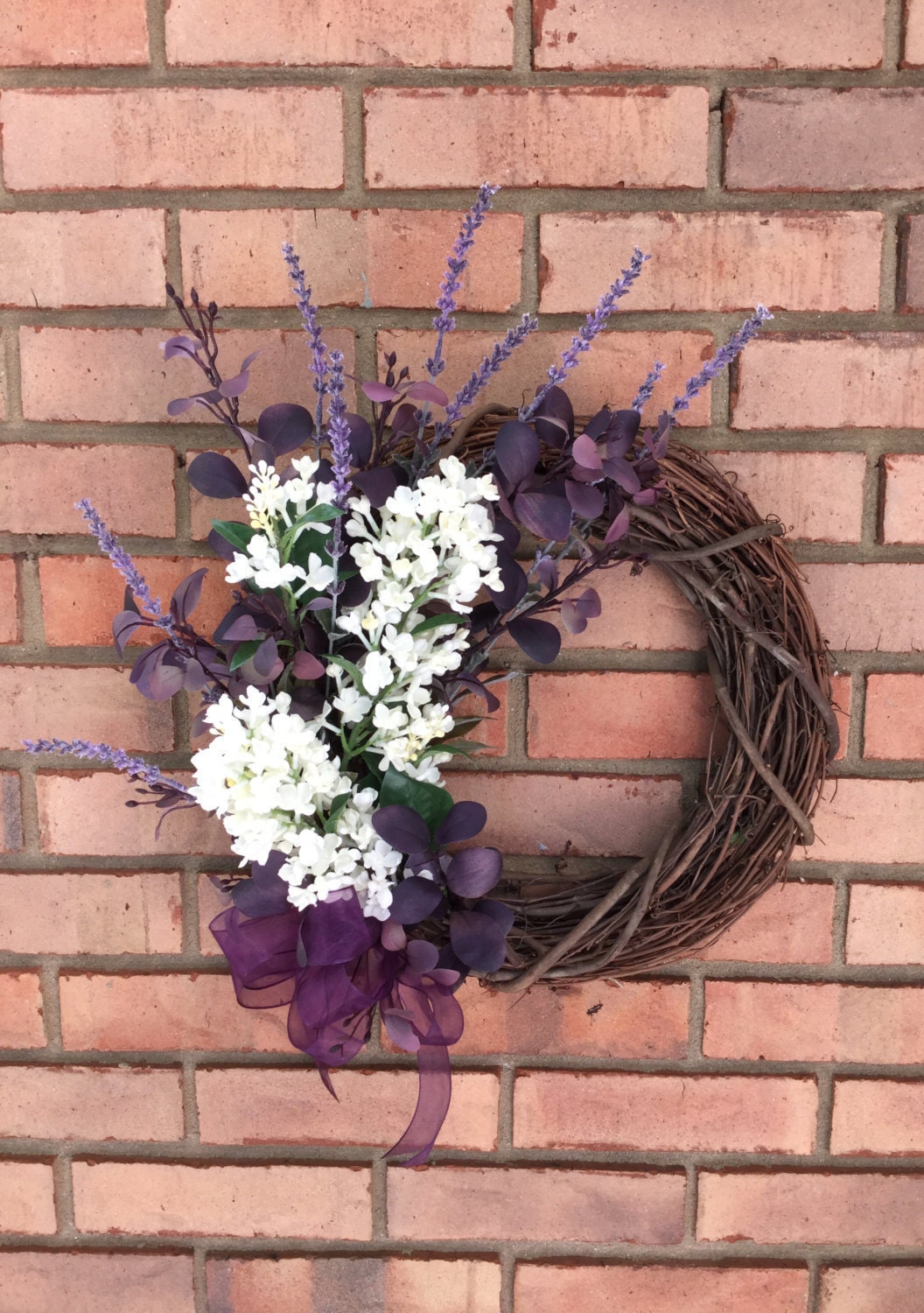 Purple Wreath for Front Door Wreaths for by ElegantFlorals20