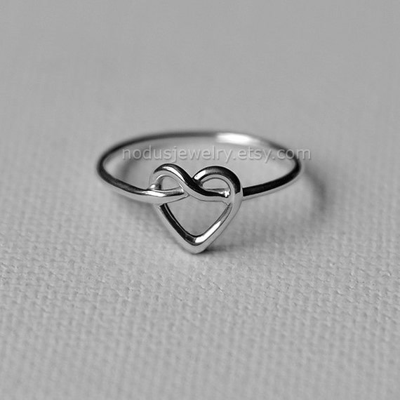 Heart knot ring sterling silver ring infinity by NodusJewelry