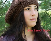 Nicole,Beret,Slouchy,Knitted Hat Pattern,Easy,One Skein, Chic,Urban,Thick,Stylish,Winter Hat,Womens Hat,Mens Hat,Teens,Girls Hat,Pattern,. - il_214x170.835197541_nr5g