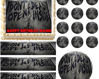 DEAD INSIDE ZOMBIES Party Edible Cake Topper Image Frosting Sheet Cake Decoration Many Sizes!